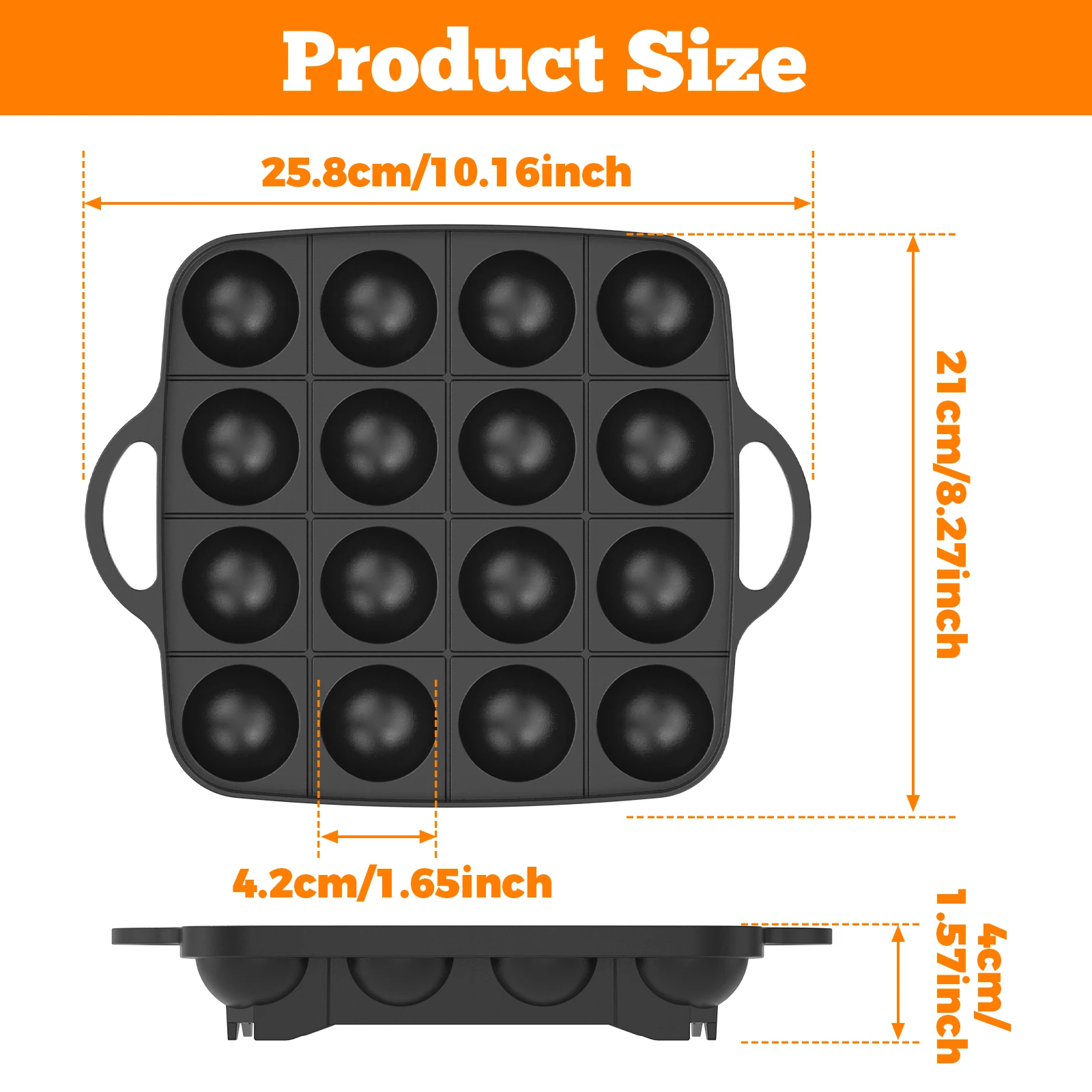 16 Holes Takoyaki Pan Cast Alu – обзор и цена Takoyaki Grill Plate
