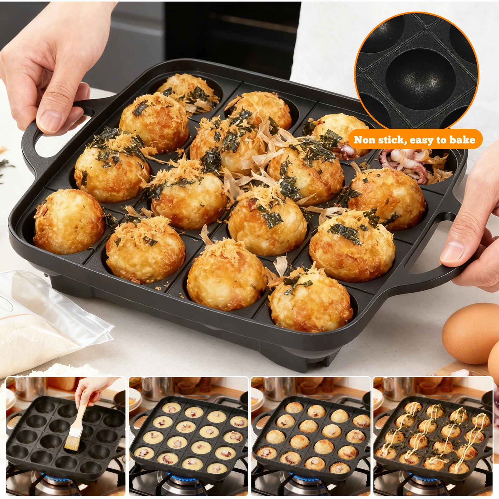 16 Holes Takoyaki Pan Cast Alu – обзор и цена Takoyaki Grill Plate