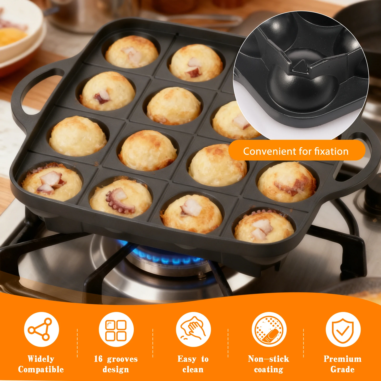 16 Holes Takoyaki Pan Cast Alu – обзор и цена Takoyaki Grill Plate