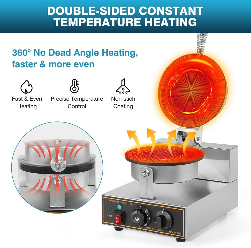 1200W Commercial Waffle Cone M – обзор и цена Waffle Cone Maker