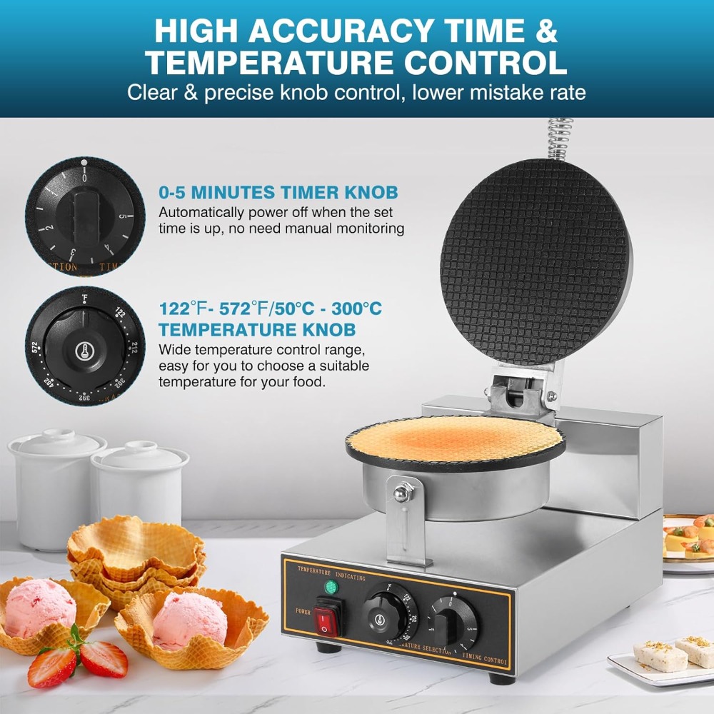1200W Commercial Waffle Cone M – обзор и цена Waffle Cone Maker
