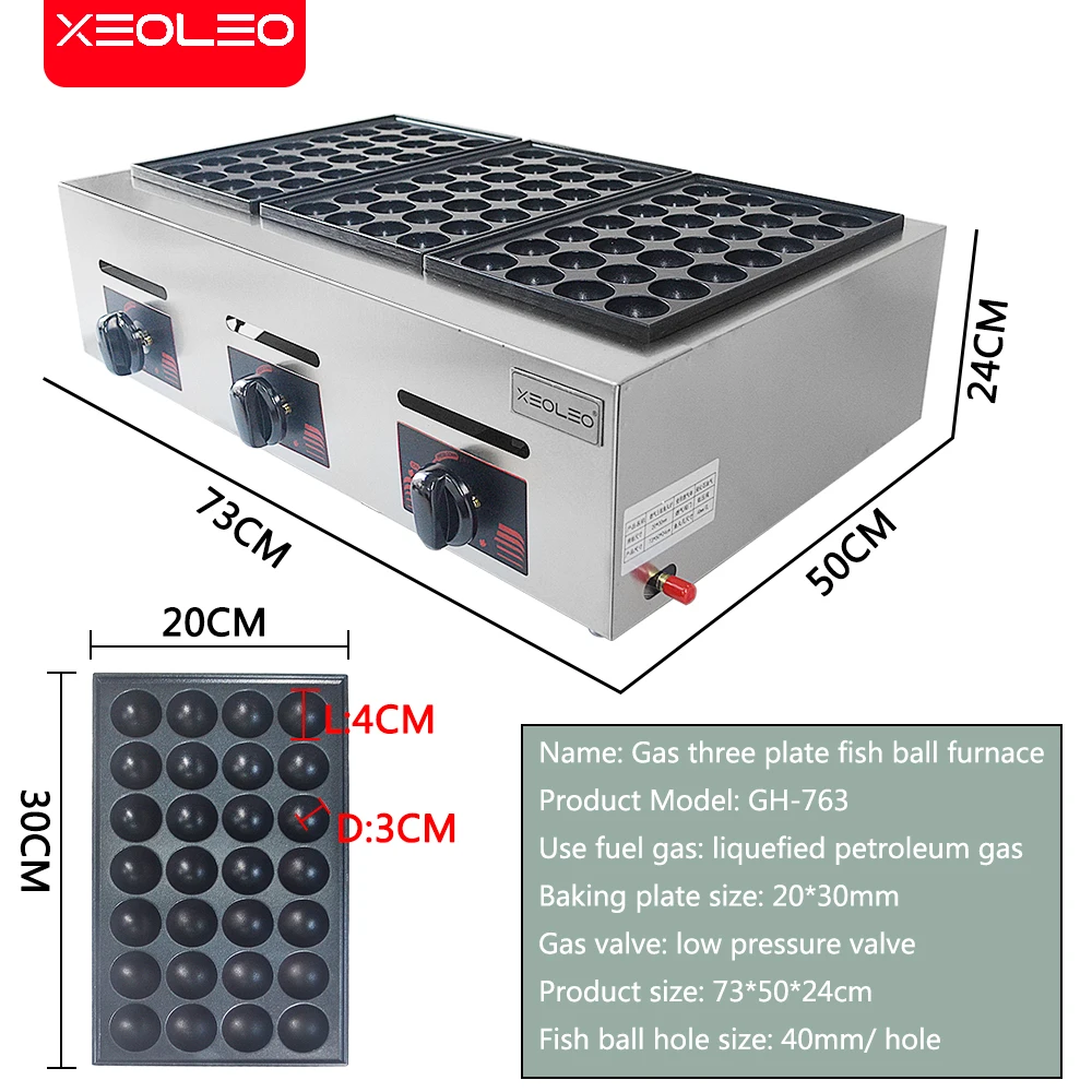 XEOLEO Commercial Desktop 3-pl – обзор и цена Takoyaki Grill Plate