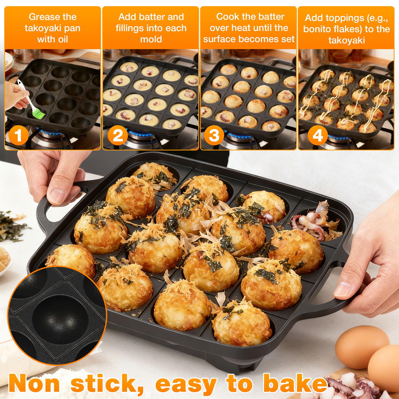 Takoyaki Pan 16 Hole Octopus B – обзор и цена Takoyaki Grill Plate