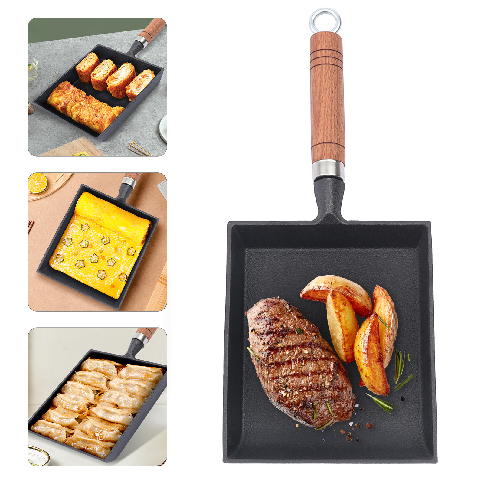 1PCS Egg Fry Pan Square Cast I – обзор и цена Cast Iron Corn