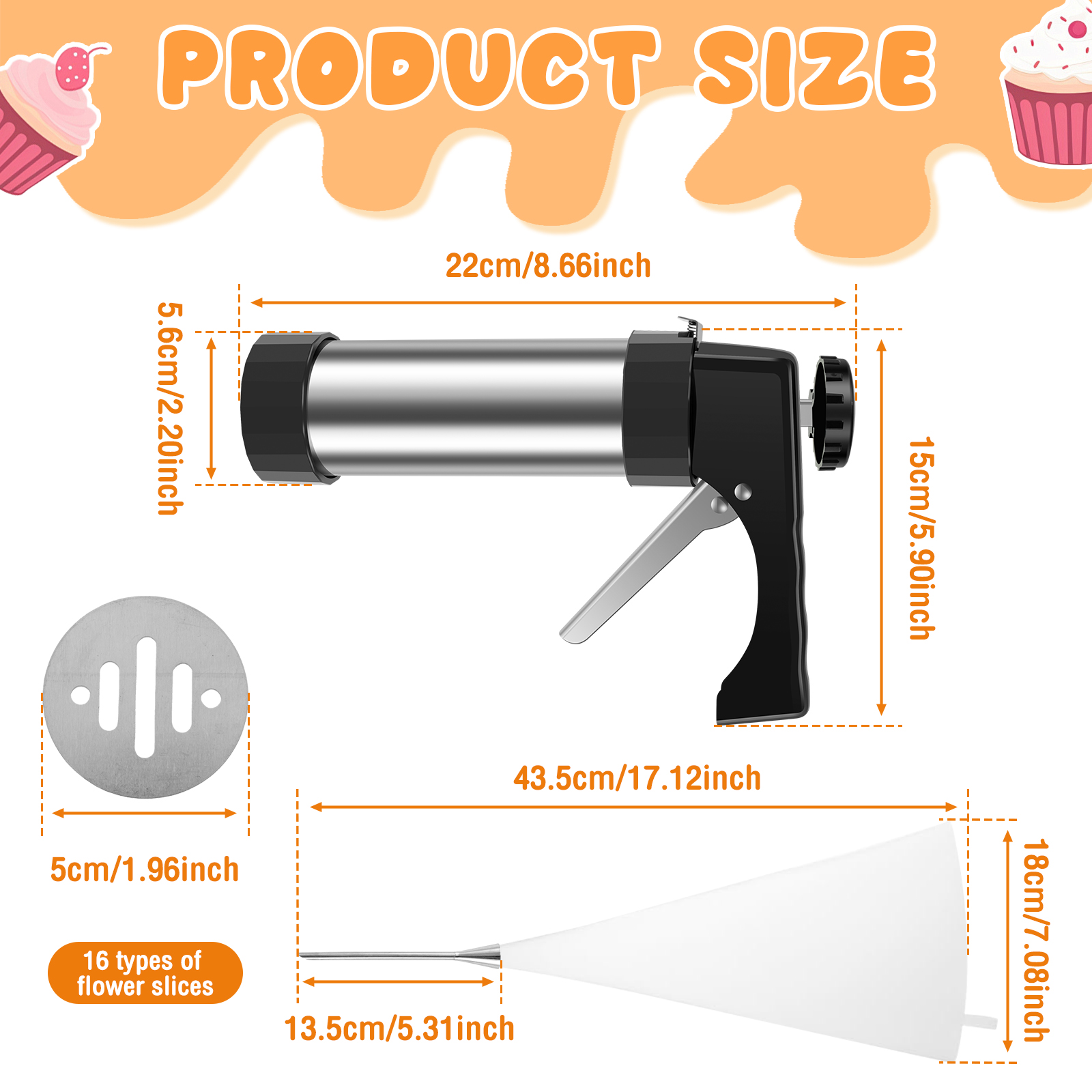 Cookie Press Gun Tips Set Stai – обзор и цена Churros Maker Gun