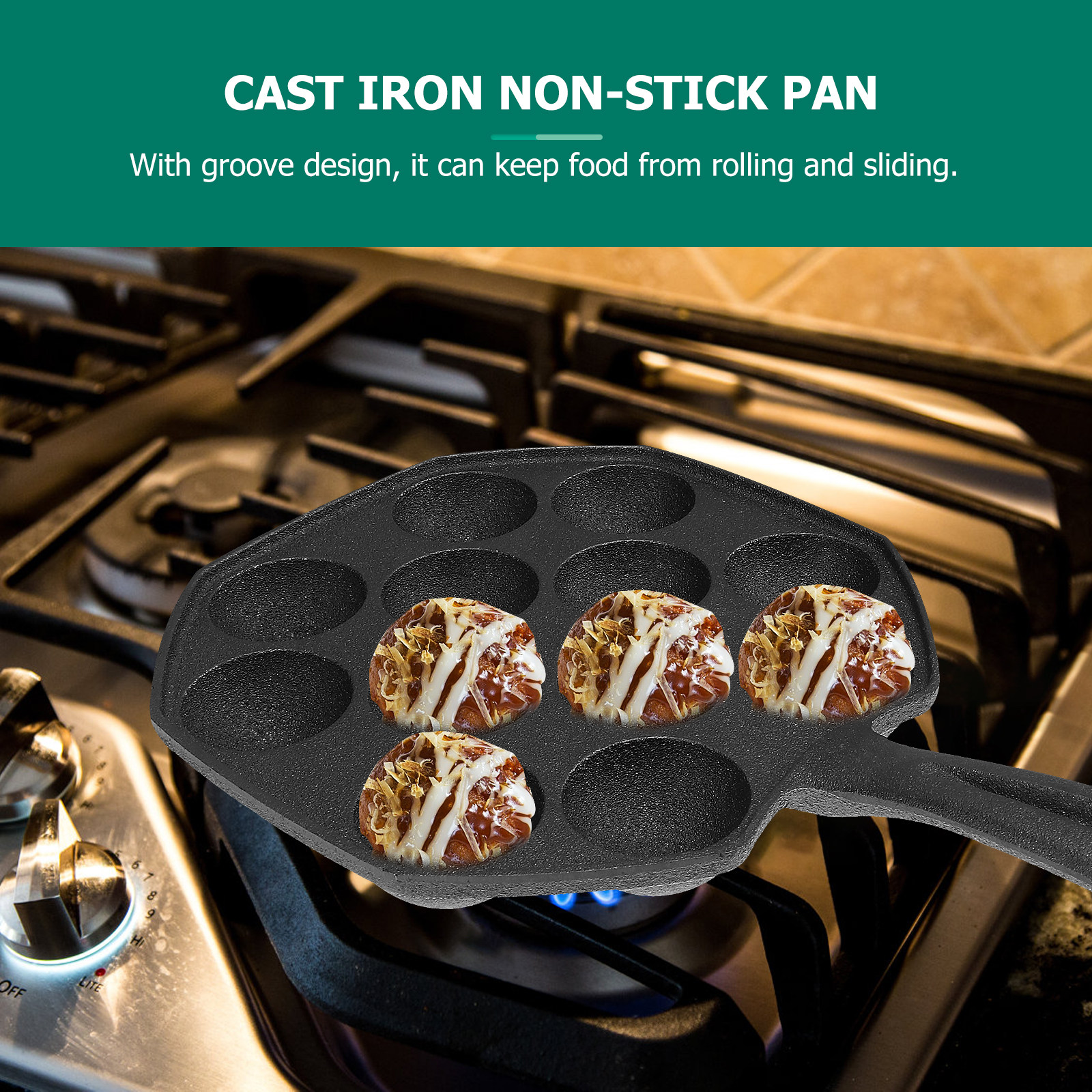 Takoyaki Pan 12 Molds Cast Iro – обзор и цена Takoyaki Grill Plate