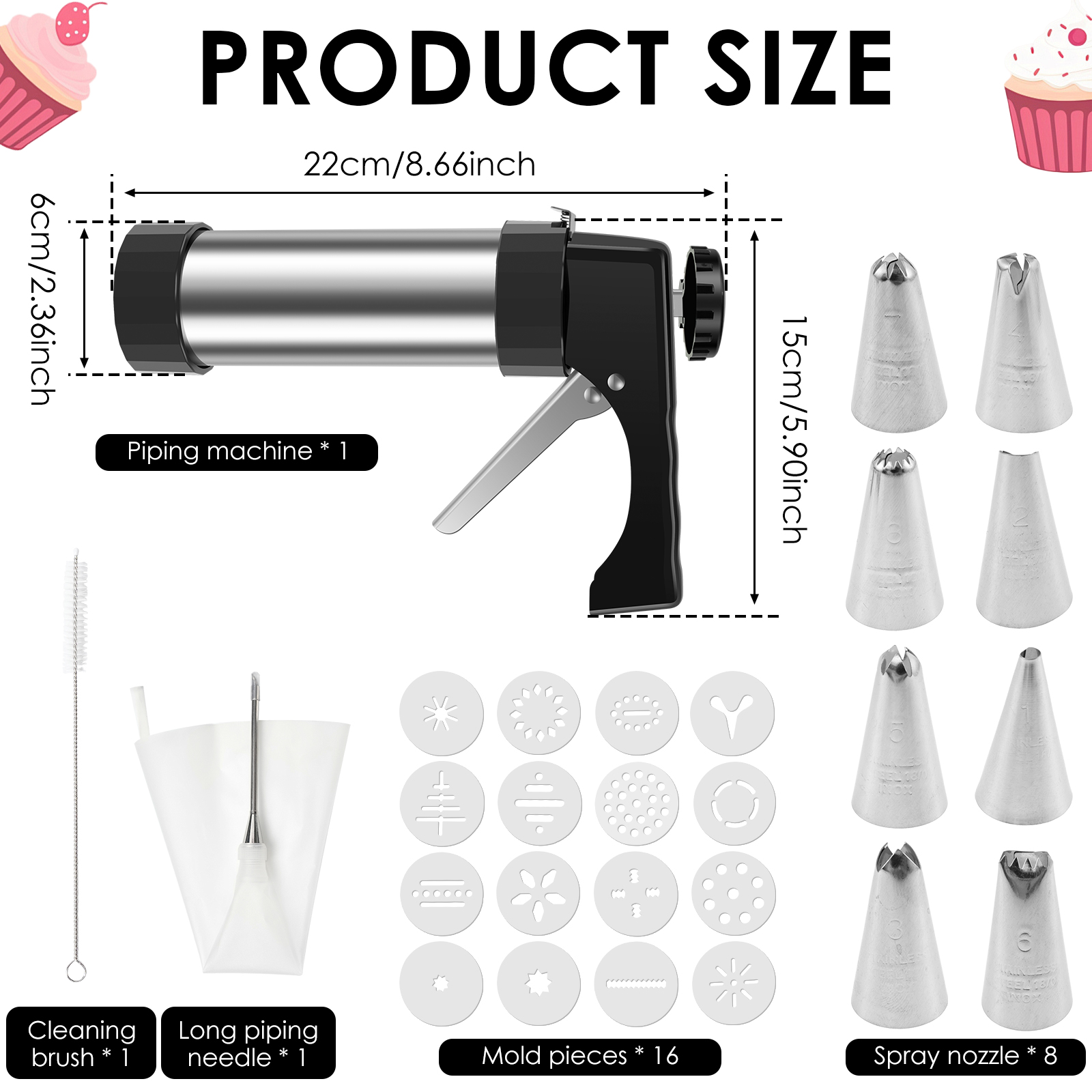 Stainless Steel Cookie Gun Chu – обзор и цена Churros Maker Gun
